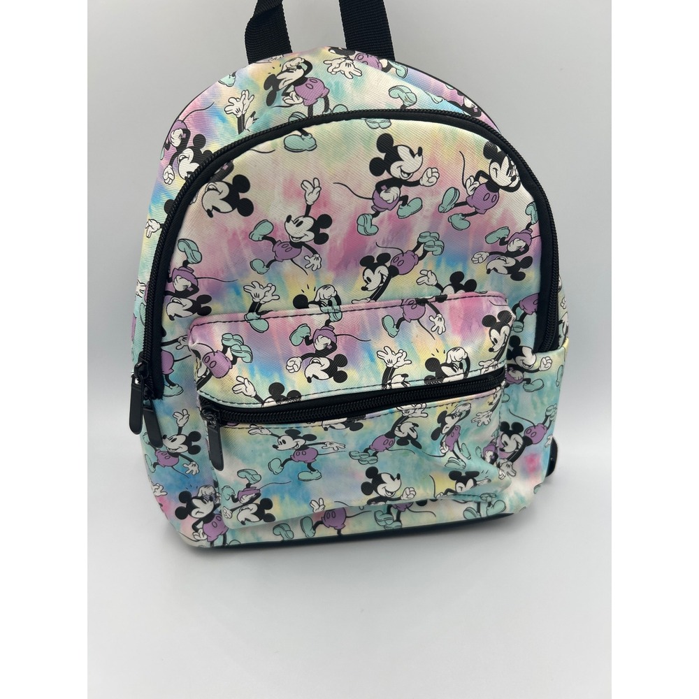 Disney Mickey Mouse Mini Backpack Tie Dye Pastel Multicolor All Over Print Bag